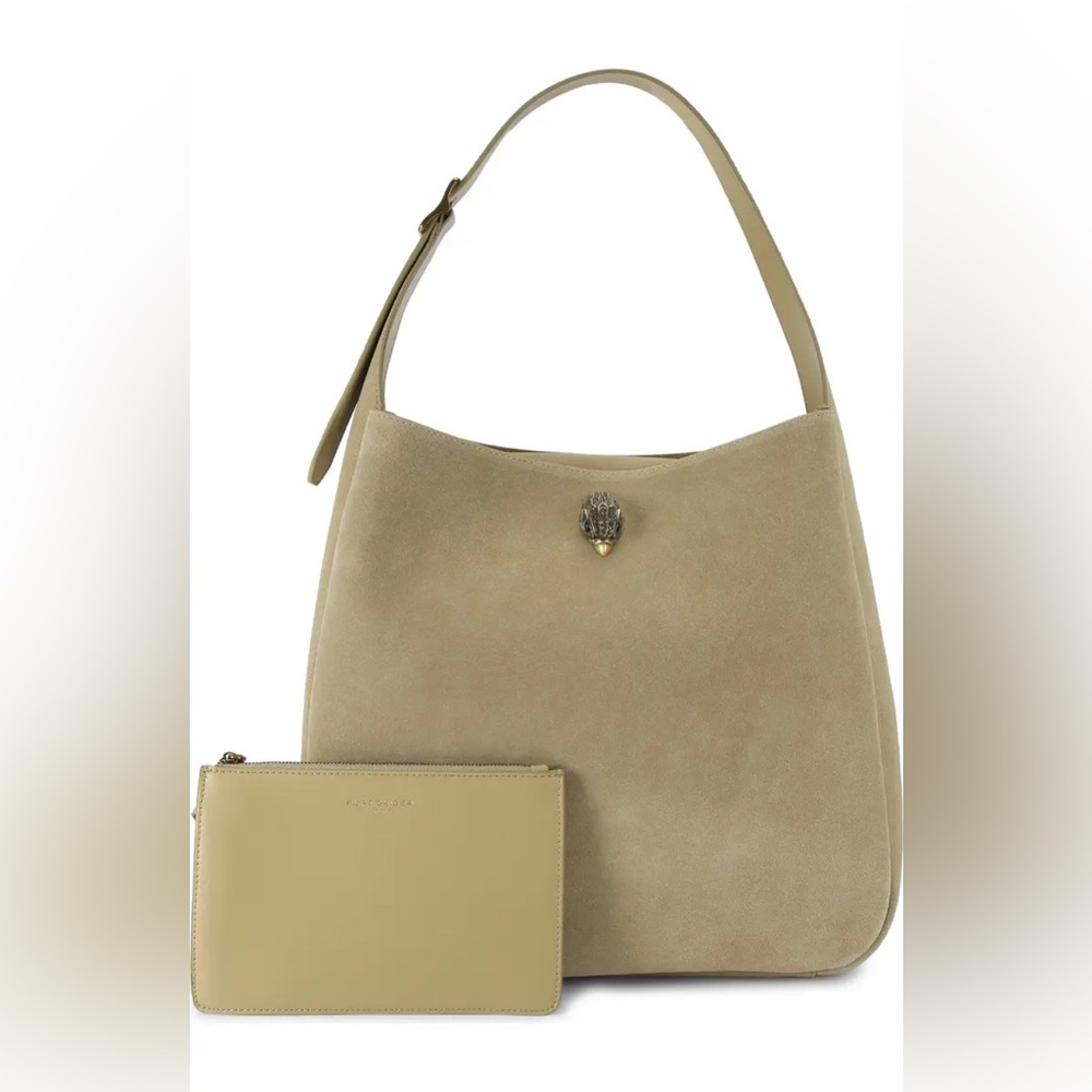 LARGE BOND HOBO BAG - KURT GEIGER LONDON excellent beige suede 💛 - Picture 13 of 16